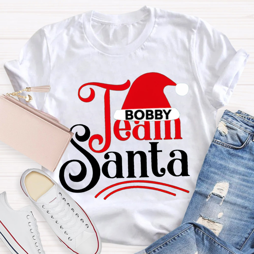 Personalized Team Name Team Santa Christmas Hat Christmas T-shirt