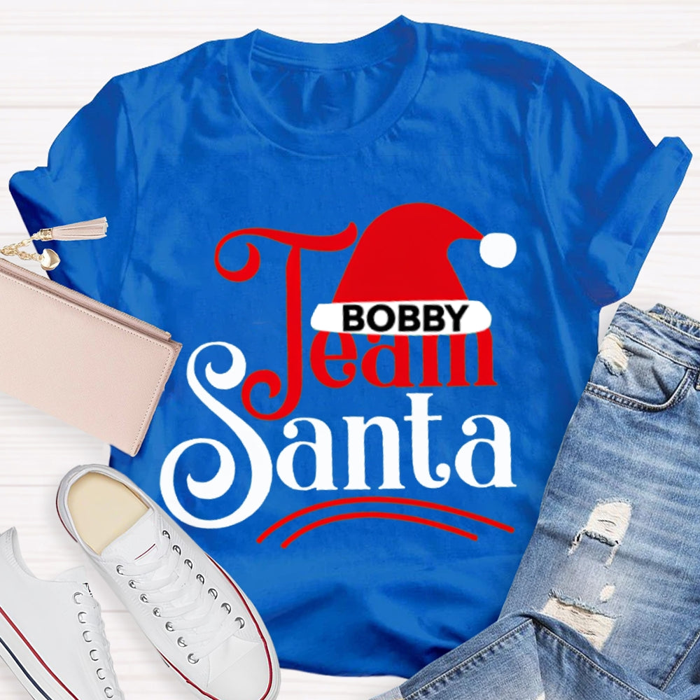Personalized Team Name Team Santa Christmas Hat Christmas T-shirt