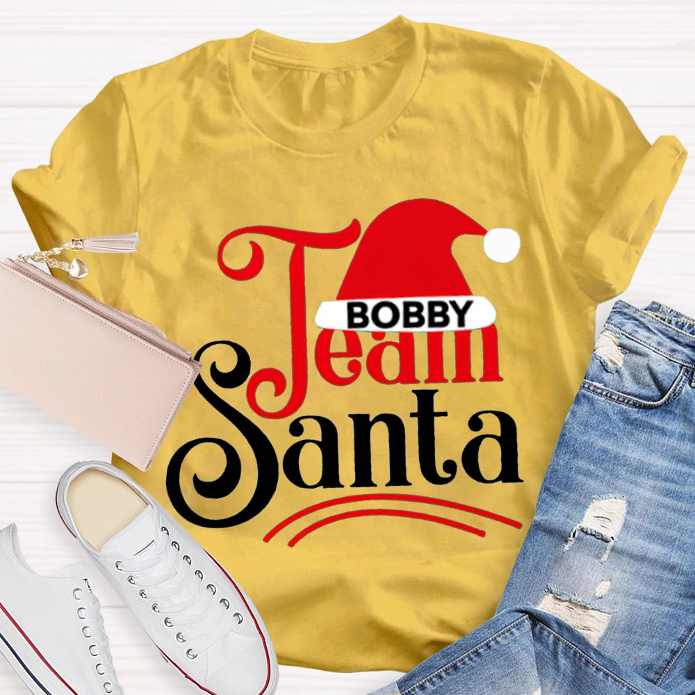 Personalized Team Name Team Santa Christmas Hat Christmas T-shirt