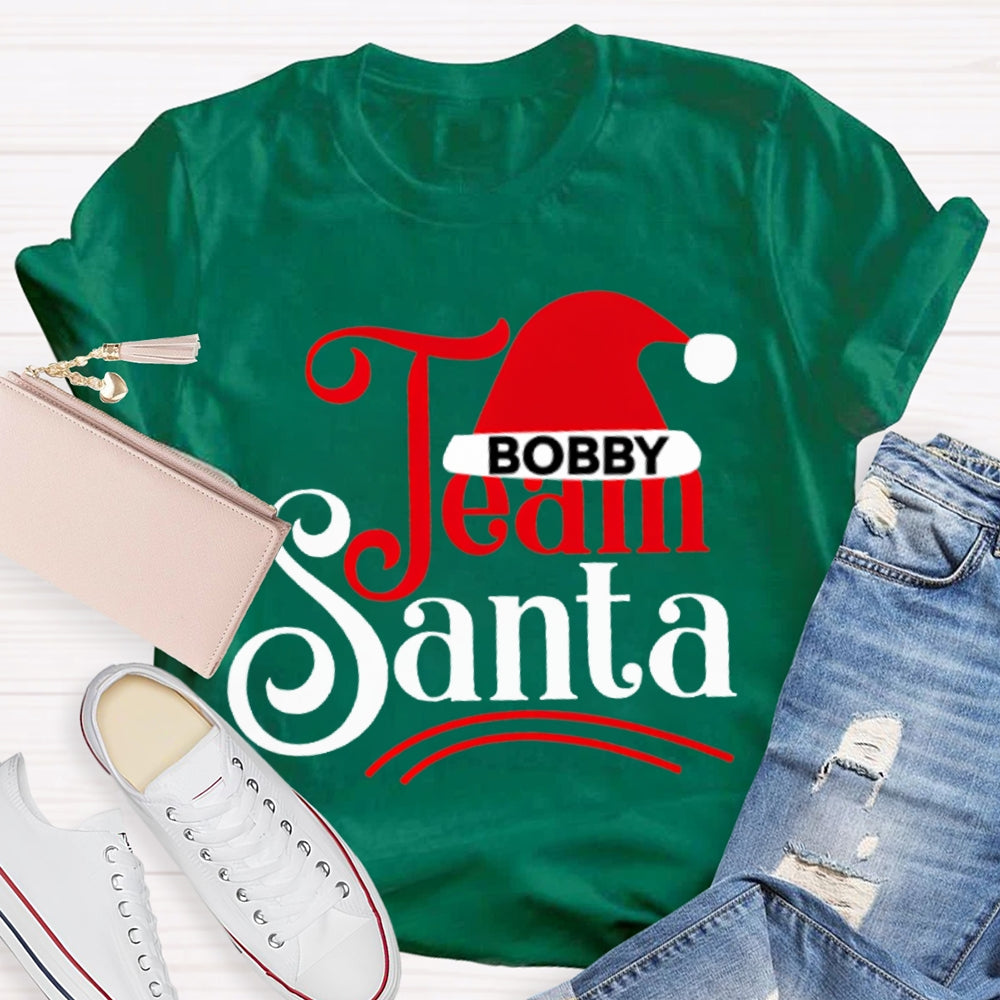 Personalized Team Name Team Santa Christmas Hat Christmas T-shirt