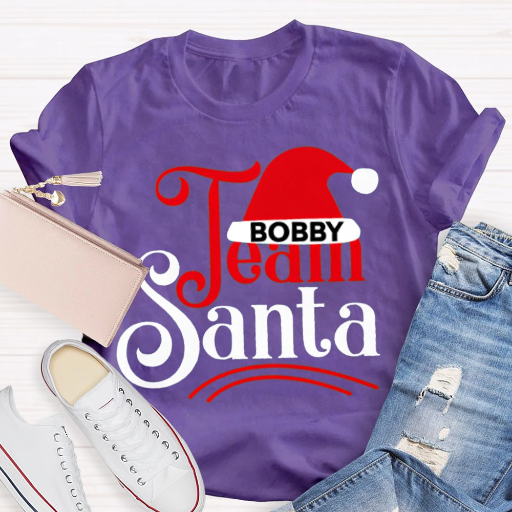 Personalized Team Name Team Santa Christmas Hat Christmas T-shirt