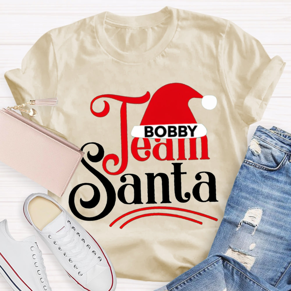 Personalized Team Name Team Santa Christmas Hat Christmas T-shirt