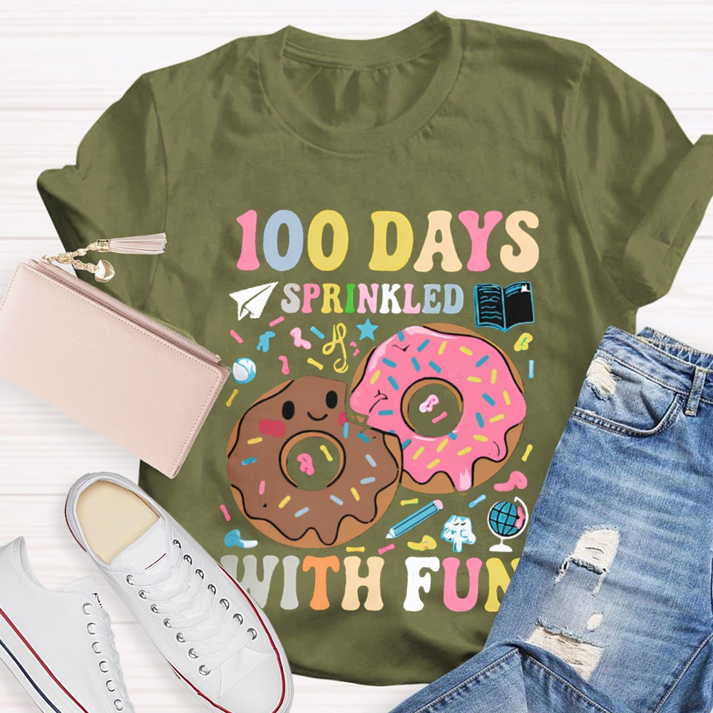 100 Days Sprinkled With Fun Colored Fonts T-shirt