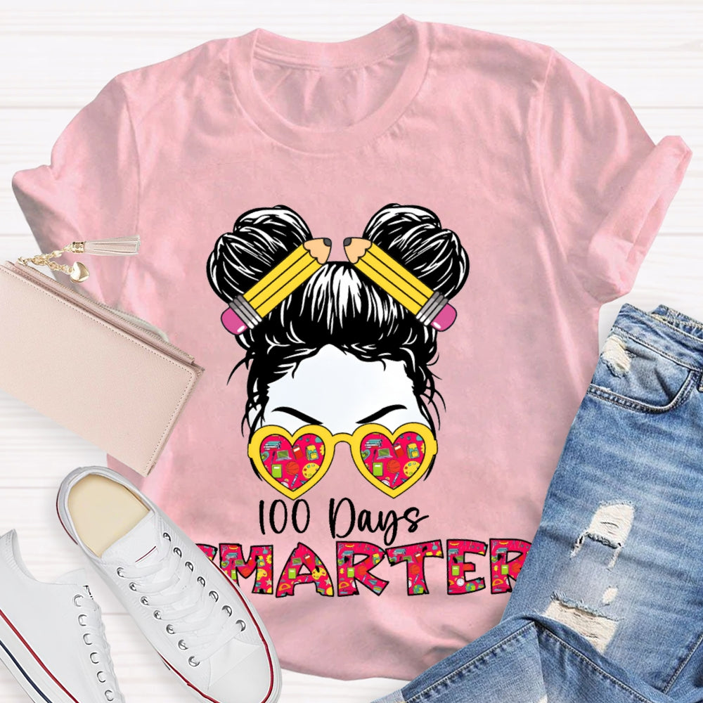 100 Days Smarter Color Gradient Font T-shirt