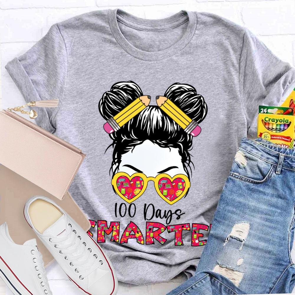 100 Days Smarter Color Gradient Font T-shirt