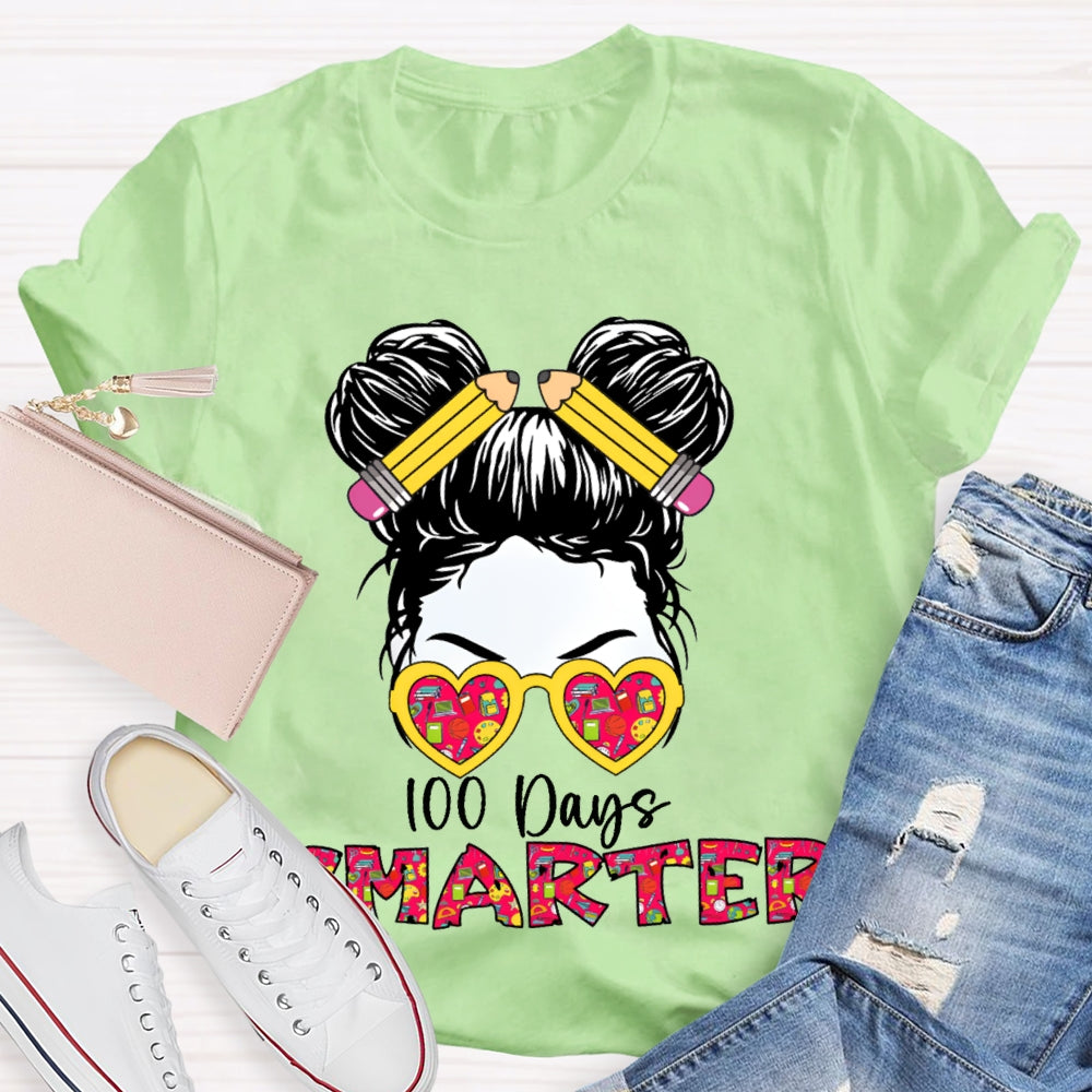 100 Days Smarter Color Gradient Font T-shirt