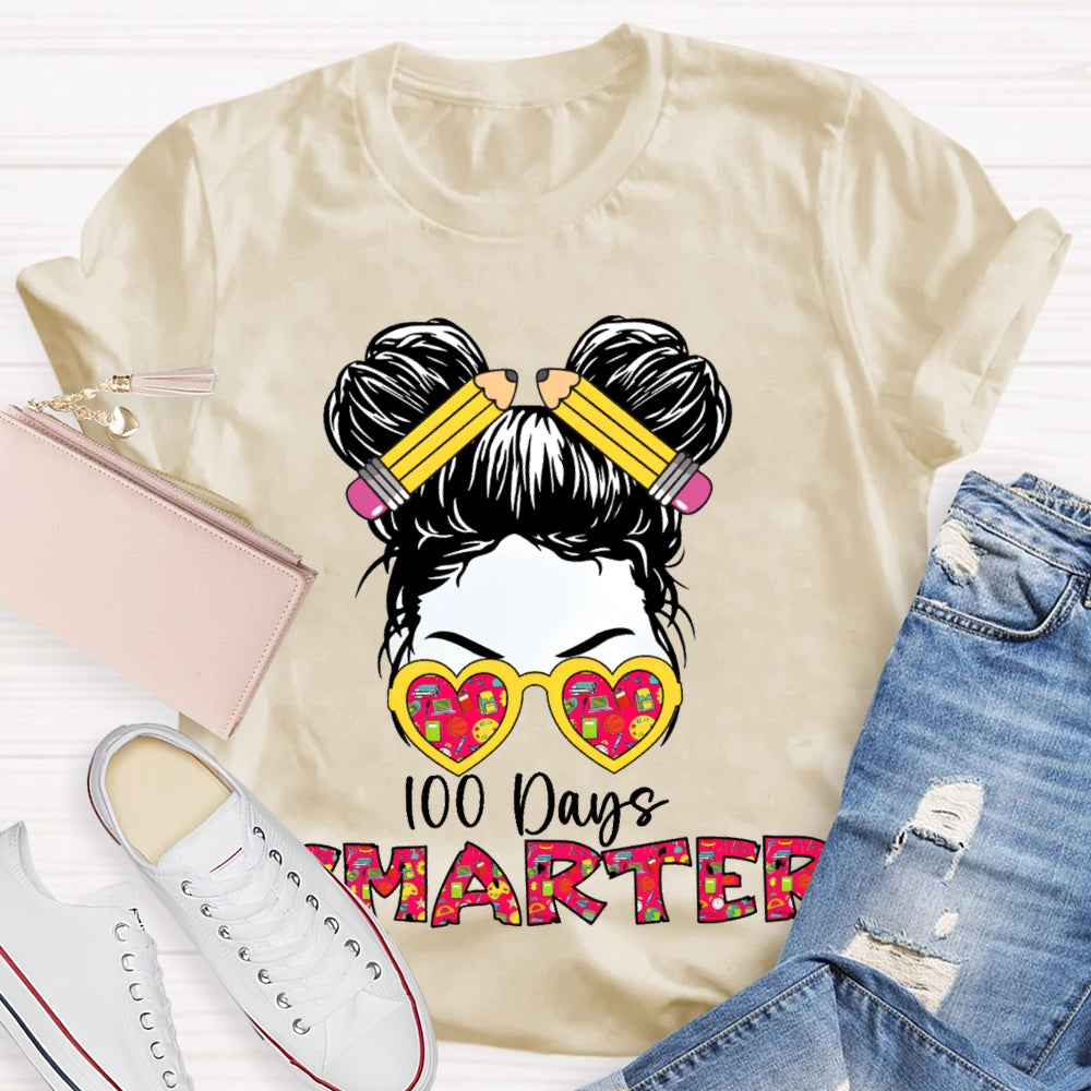 100 Days Smarter Color Gradient Font T-shirt