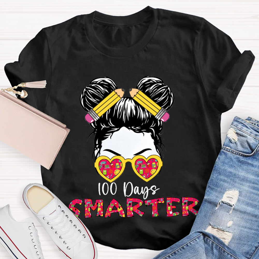 100 Days Smarter Color Gradient Font T-shirt