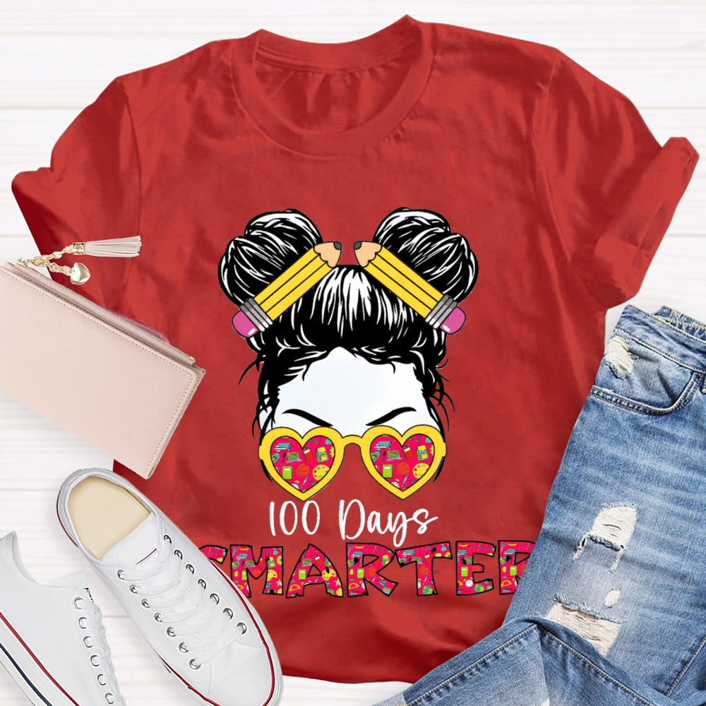 100 Days Smarter Color Gradient Font T-shirt