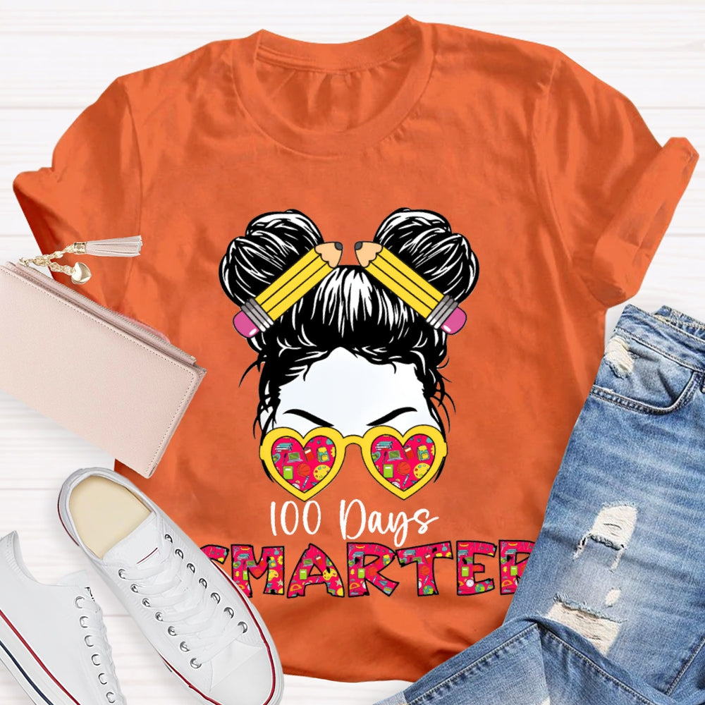 100 Days Smarter Color Gradient Font T-shirt
