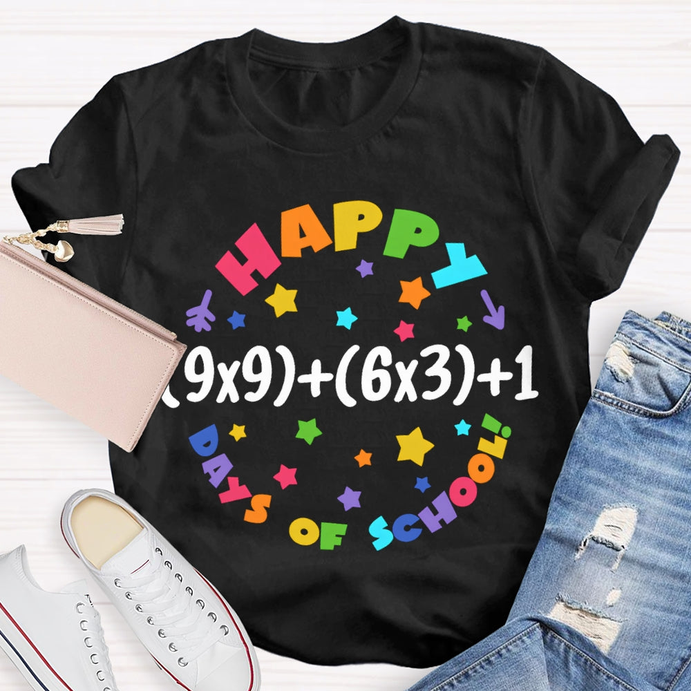 Happy 100 Days Of School Colored Fonts T-shirt