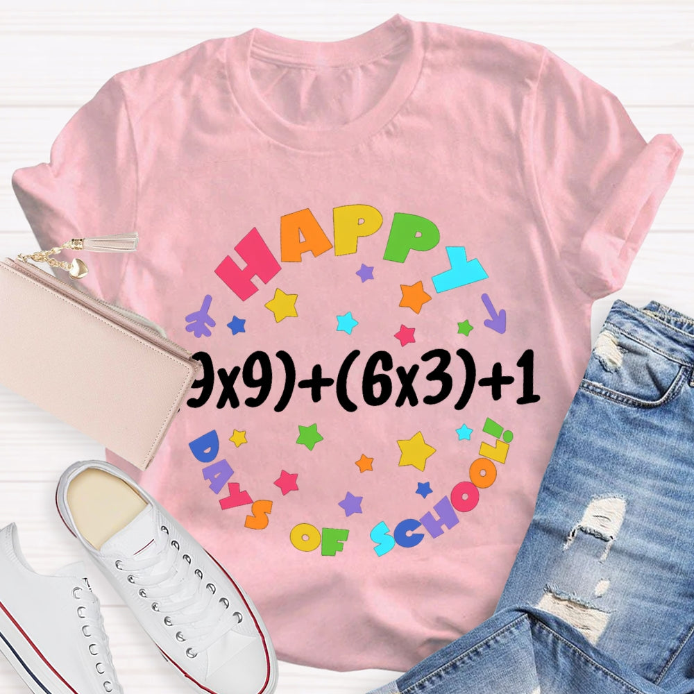 Happy 100 Days Of School Colored Fonts T-shirt