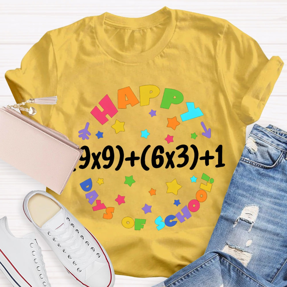 Happy 100 Days Of School Colored Fonts T-shirt