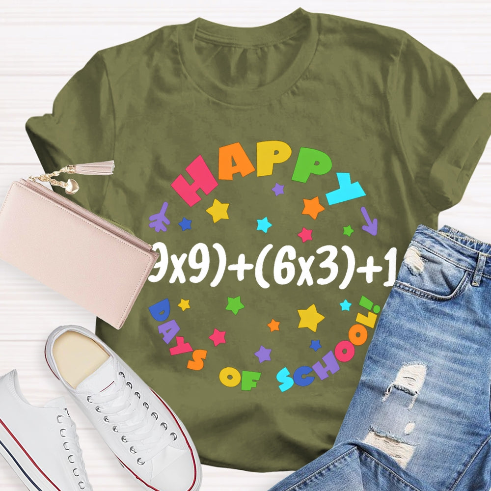 Happy 100 Days Of School Colored Fonts T-shirt