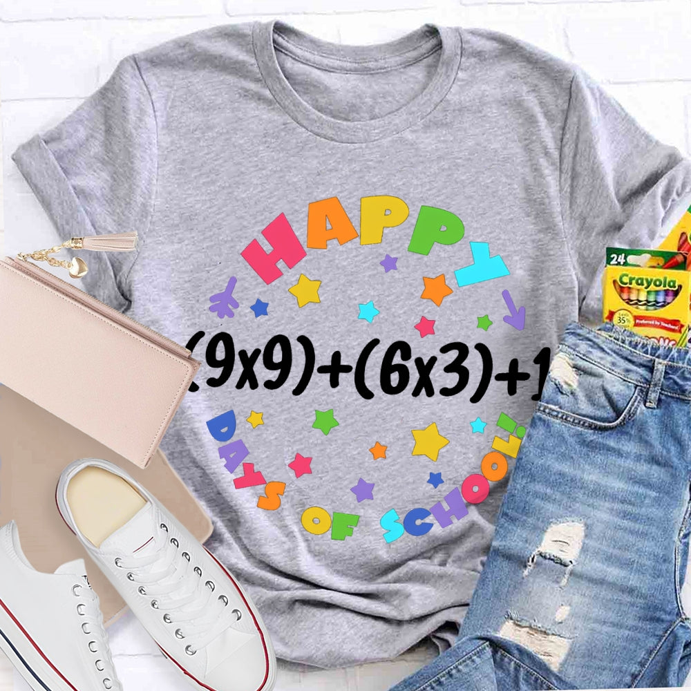 Happy 100 Days Of School Colored Fonts T-shirt