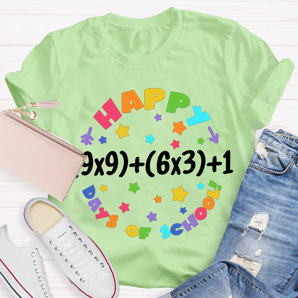 Happy 100 Days Of School Colored Fonts T-shirt