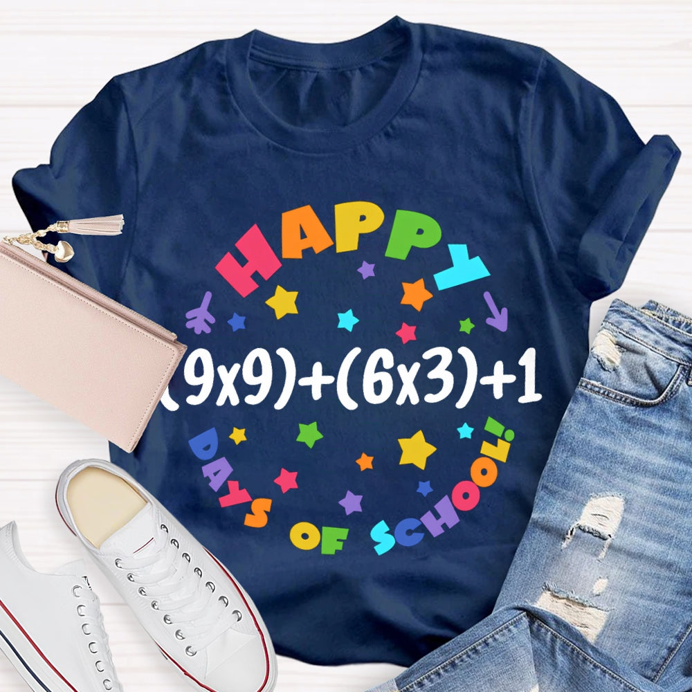 Happy 100 Days Of School Colored Fonts T-shirt