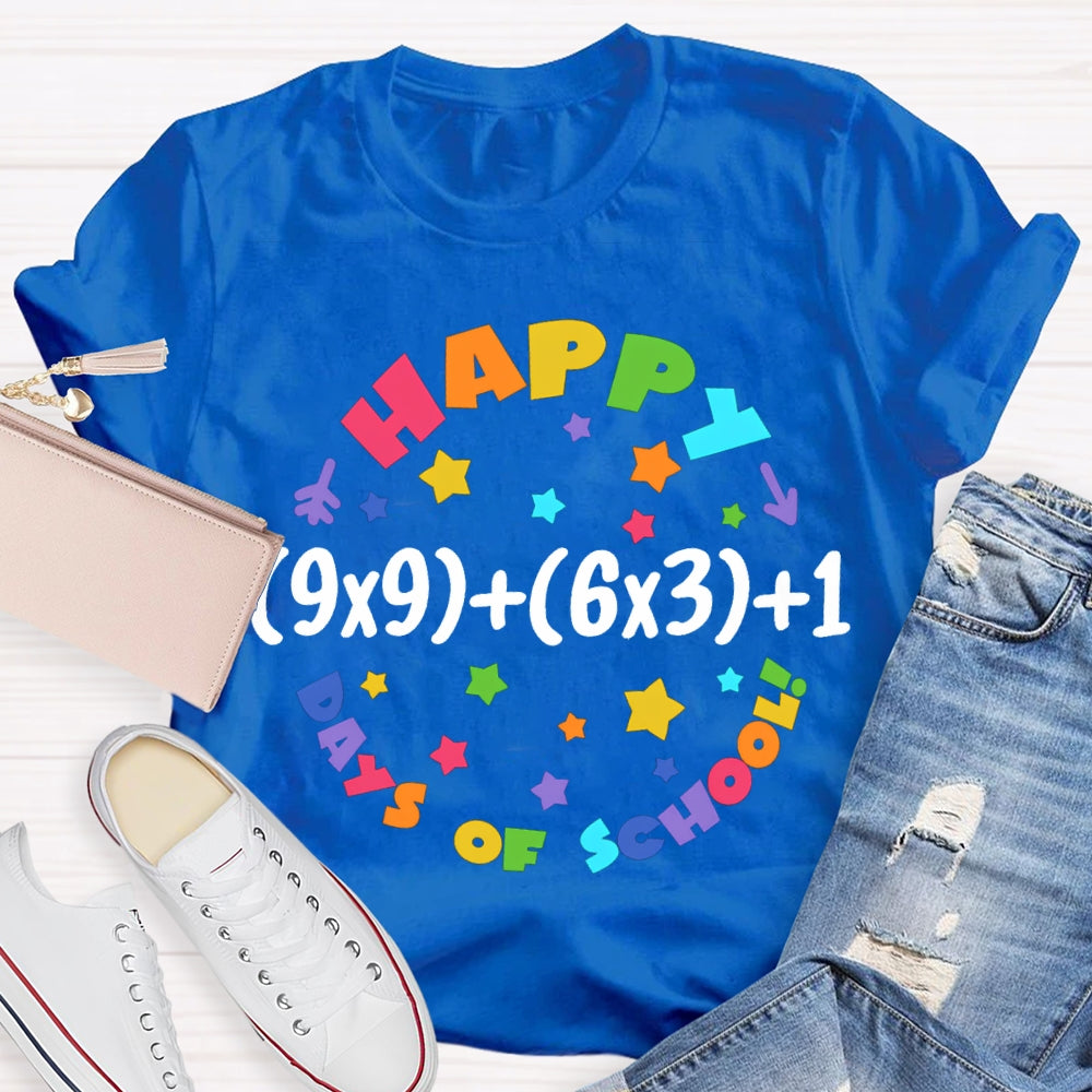 Happy 100 Days Of School Colored Fonts T-shirt