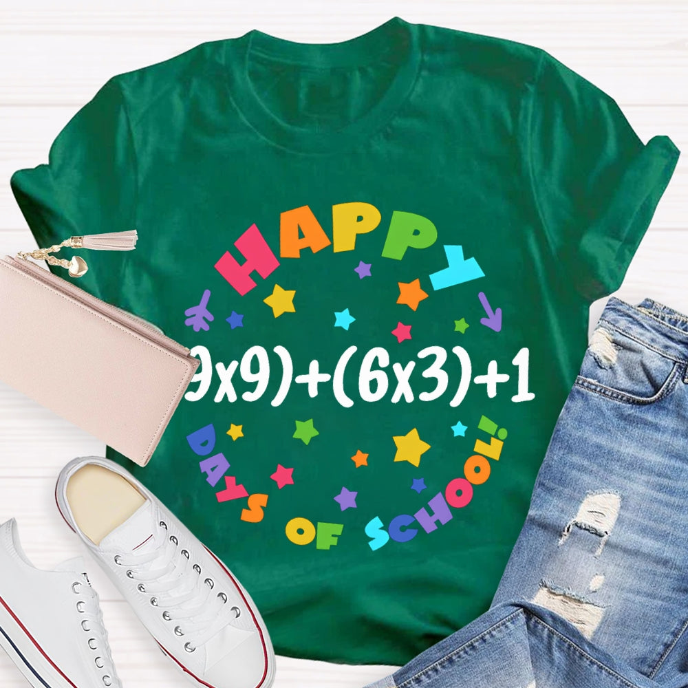 Happy 100 Days Of School Colored Fonts T-shirt