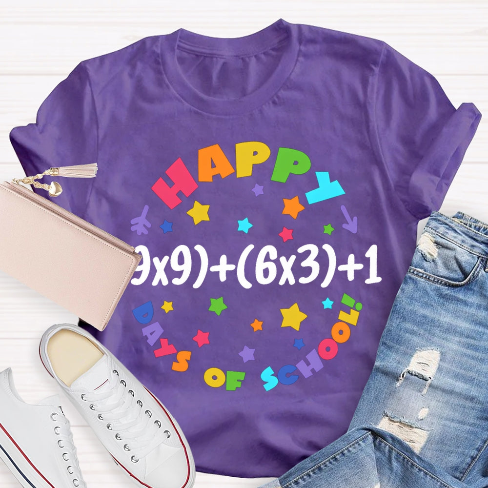 Happy 100 Days Of School Colored Fonts T-shirt