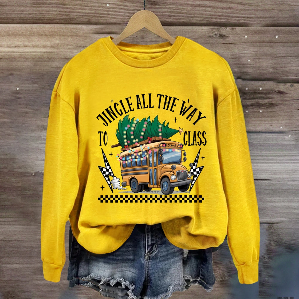 Jingle All The Way To Class School Bus Sweatshirt