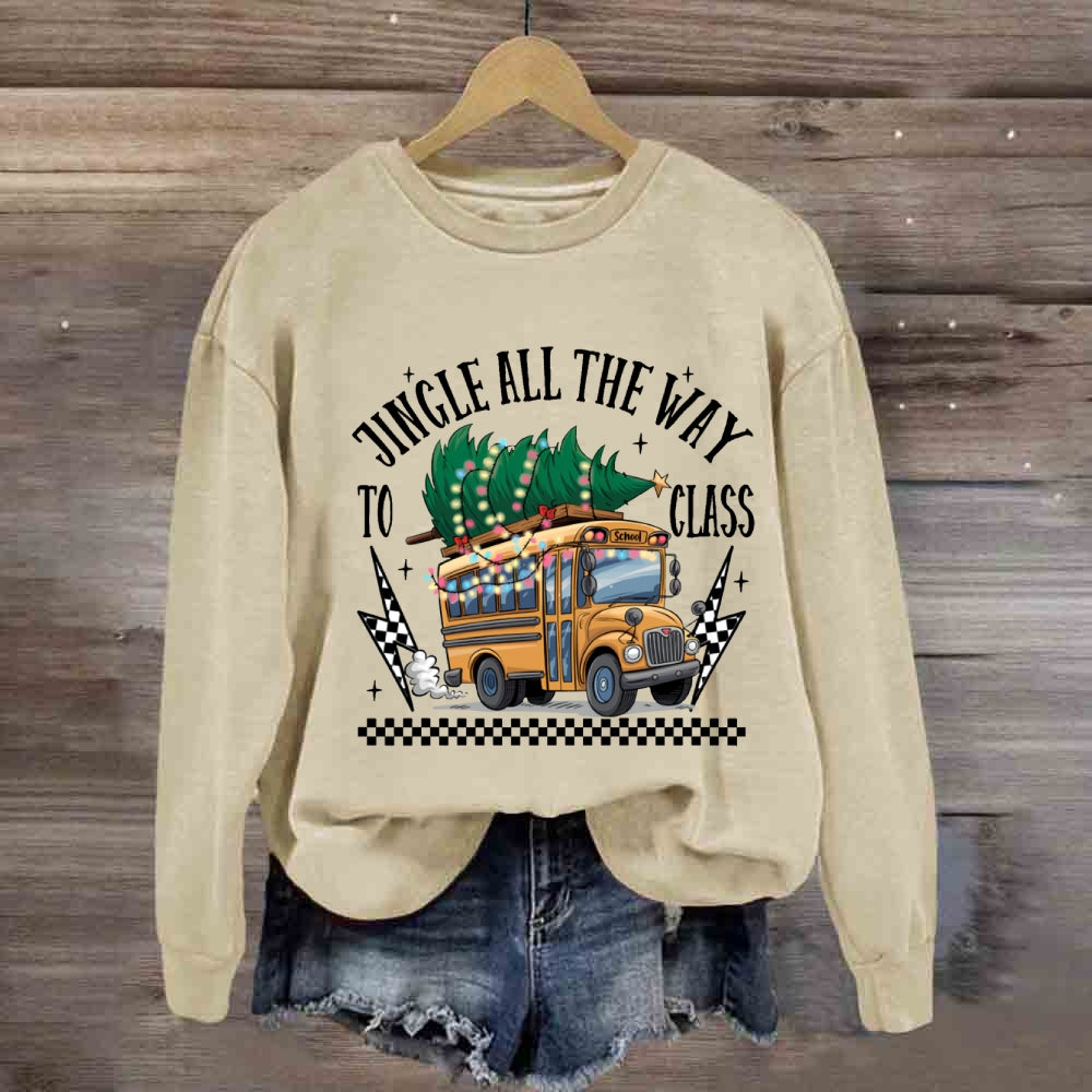 Jingle All The Way To Class School Bus Sweatshirt