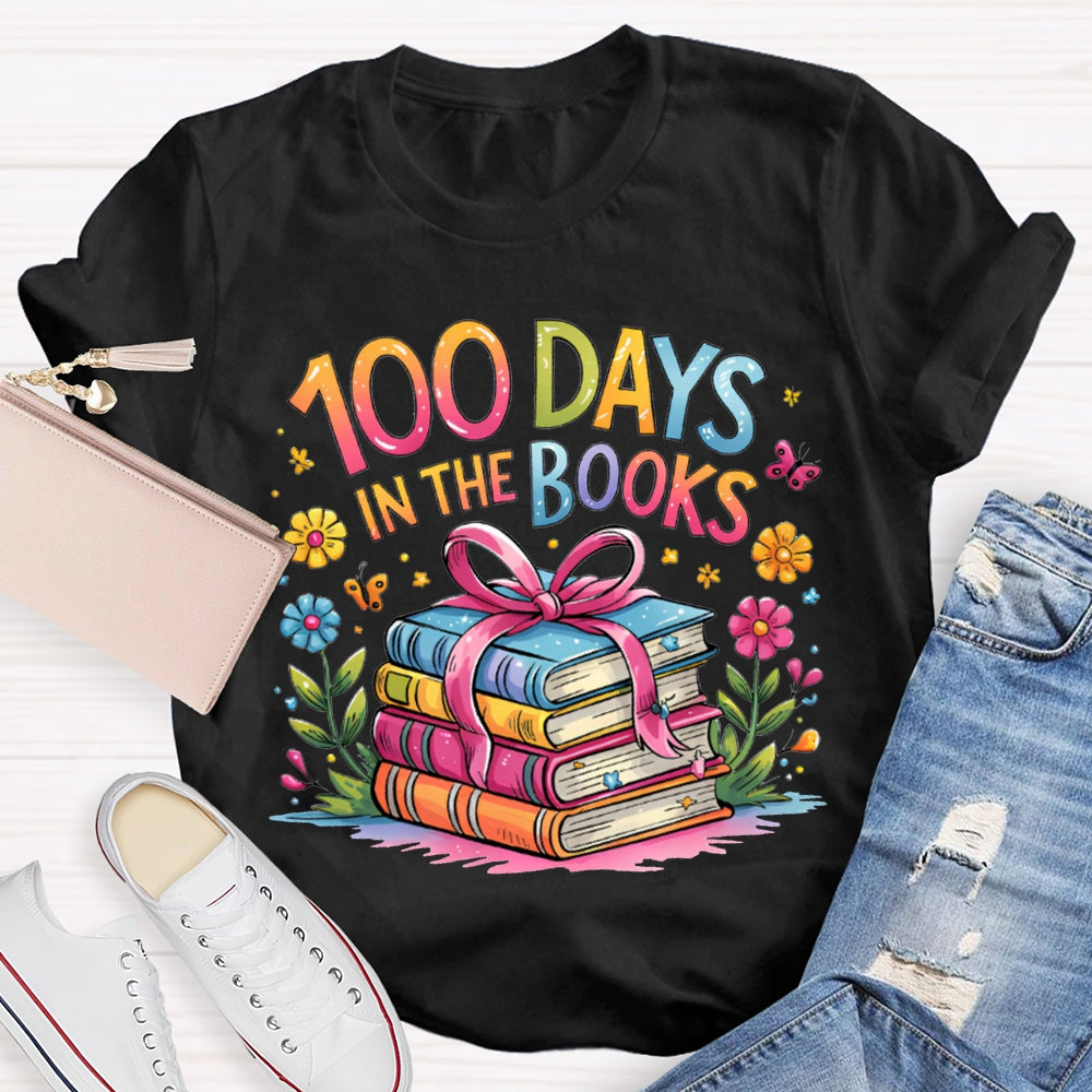 100 Days In The Books Colored Books T-shirt