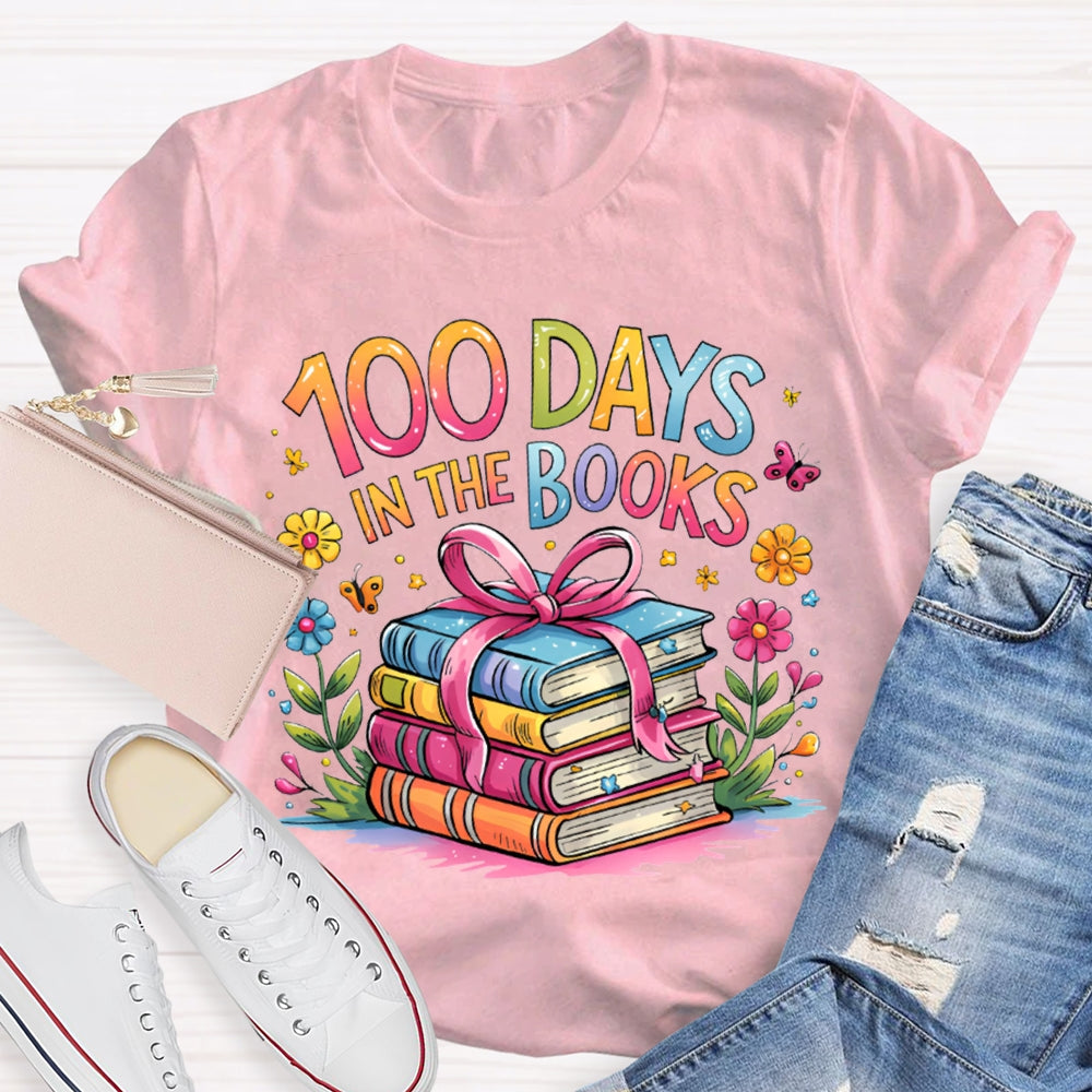 100 Days In The Books Colored Books T-shirt