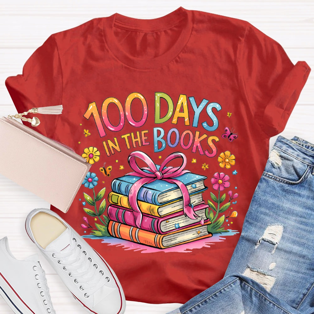 100 Days In The Books Colored Books T-shirt