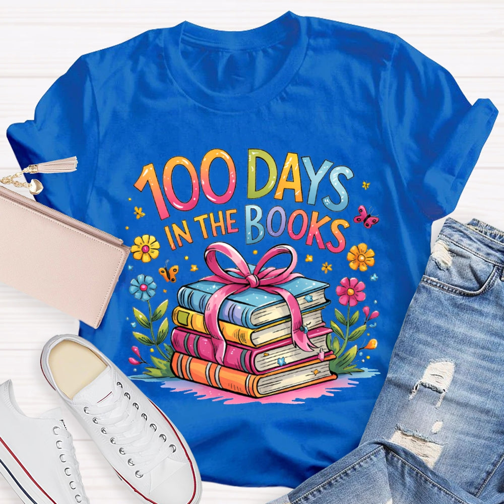 100 Days In The Books Colored Books T-shirt