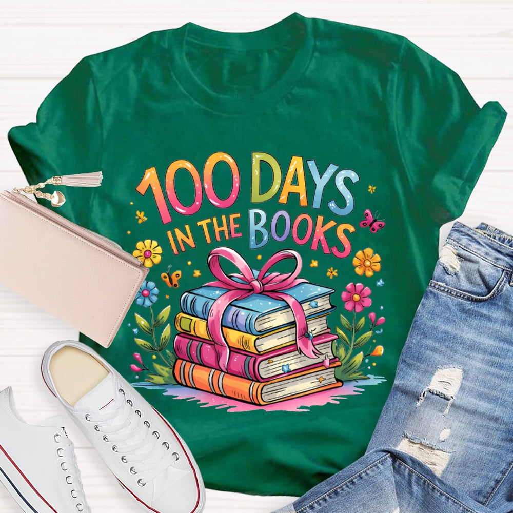 100 Days In The Books Colored Books T-shirt