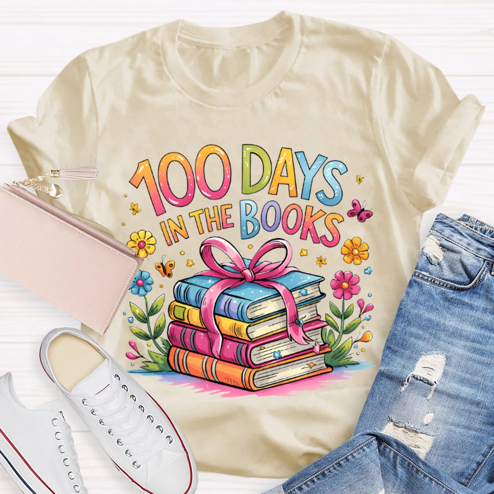 100 Days In The Books Colored Books T-shirt