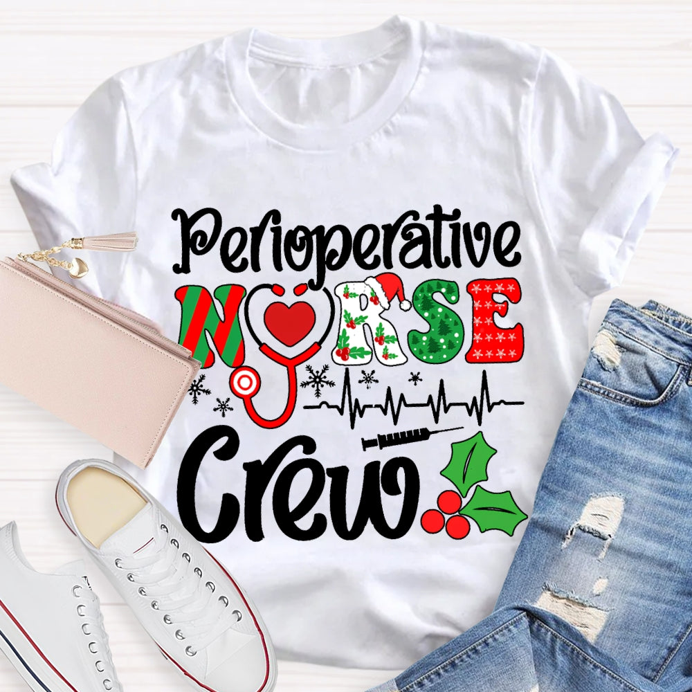Perioperative Nurse Crew Snowflake Christmas T-shirt