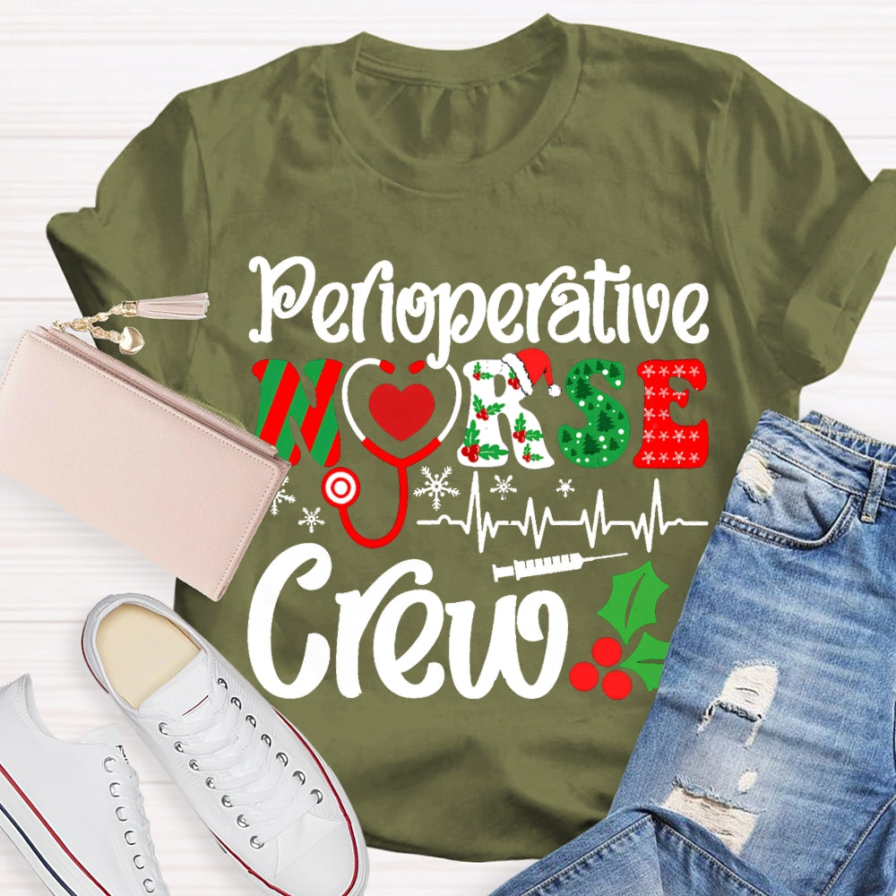 Perioperative Nurse Crew Snowflake Christmas T-shirt