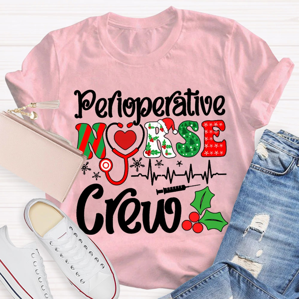 Perioperative Nurse Crew Snowflake Christmas T-shirt