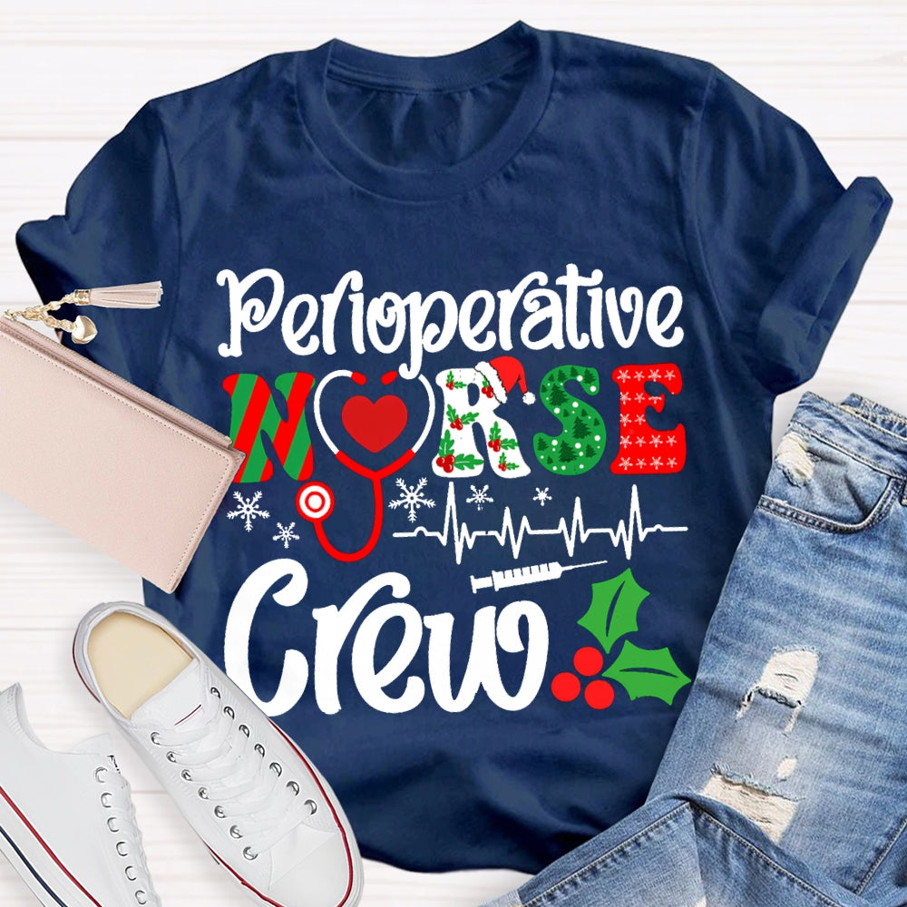 Perioperative Nurse Crew Snowflake Christmas T-shirt