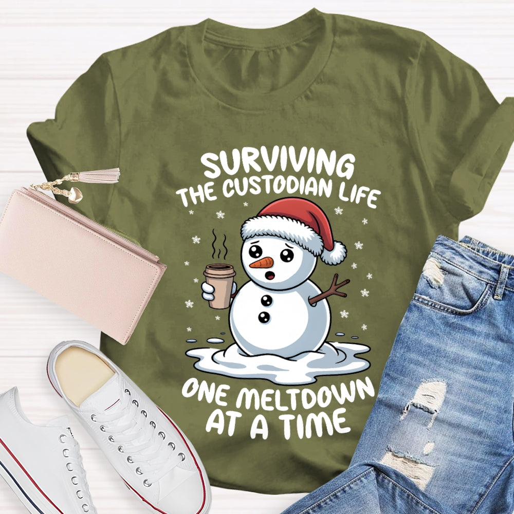 Surviving The Custodian Life One Meltdown At A Time T-shirt
