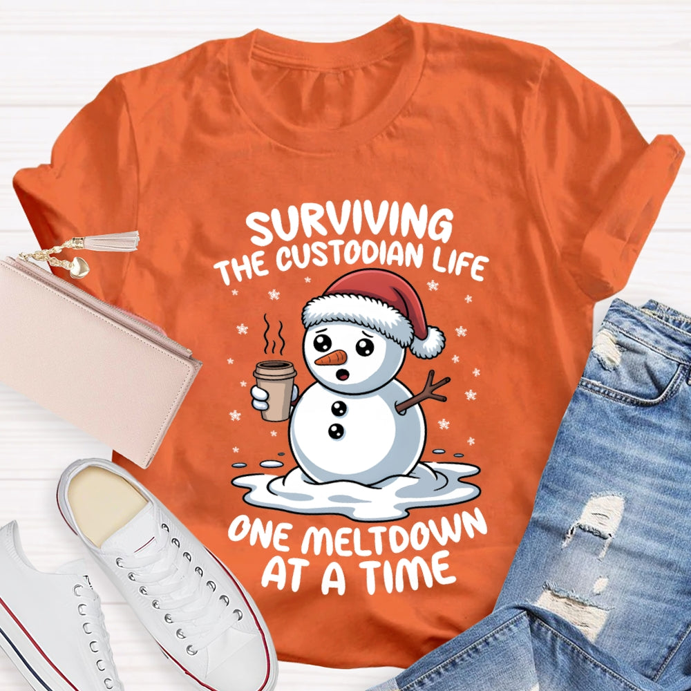 Surviving The Custodian Life One Meltdown At A Time T-shirt