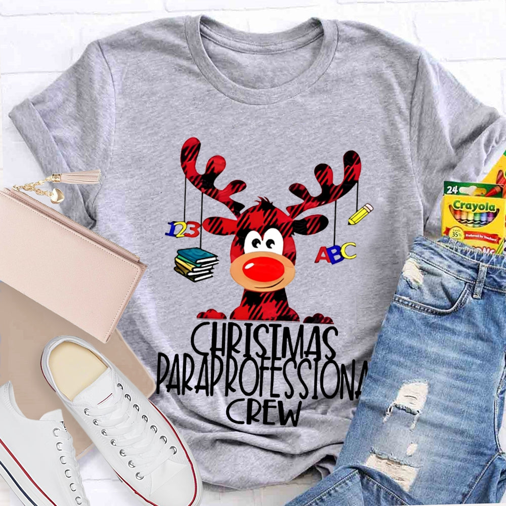 Christmas Paraprofessional Crew Christmas Reindeer T-shirt