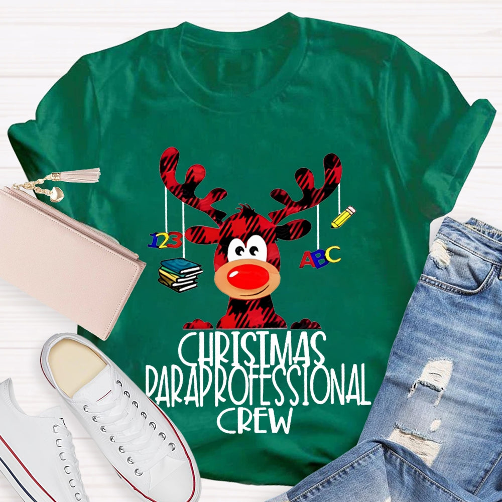 Christmas Paraprofessional Crew Christmas Reindeer T-shirt