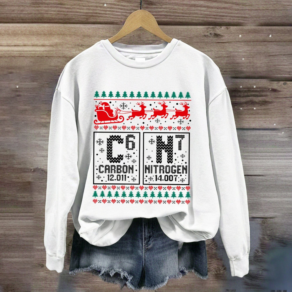 Carbon Nitrogen 67 Christmas Science Sweatshirt