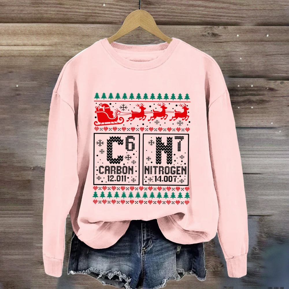 Carbon Nitrogen 67 Christmas Science Sweatshirt