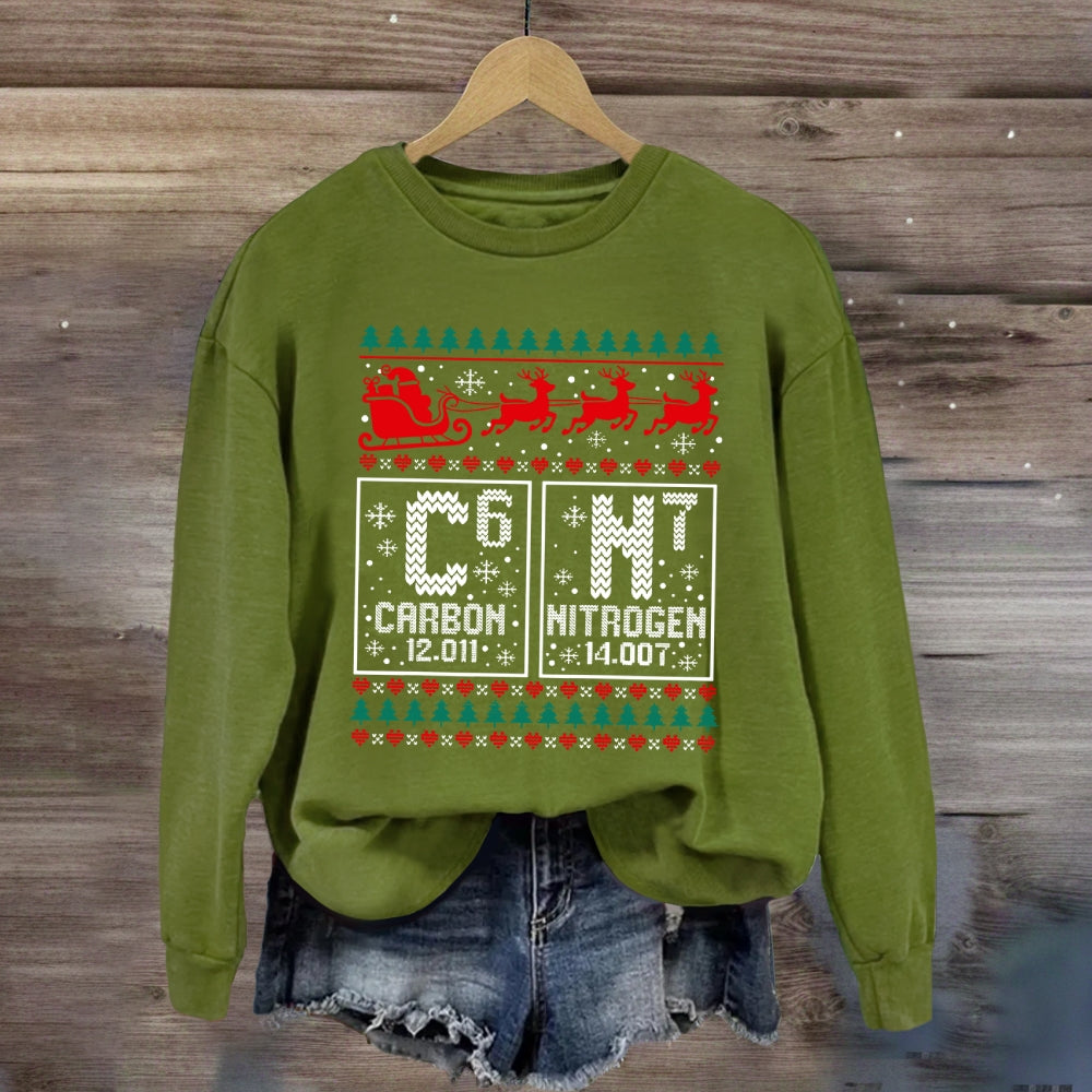 Carbon Nitrogen 67 Christmas Science Sweatshirt