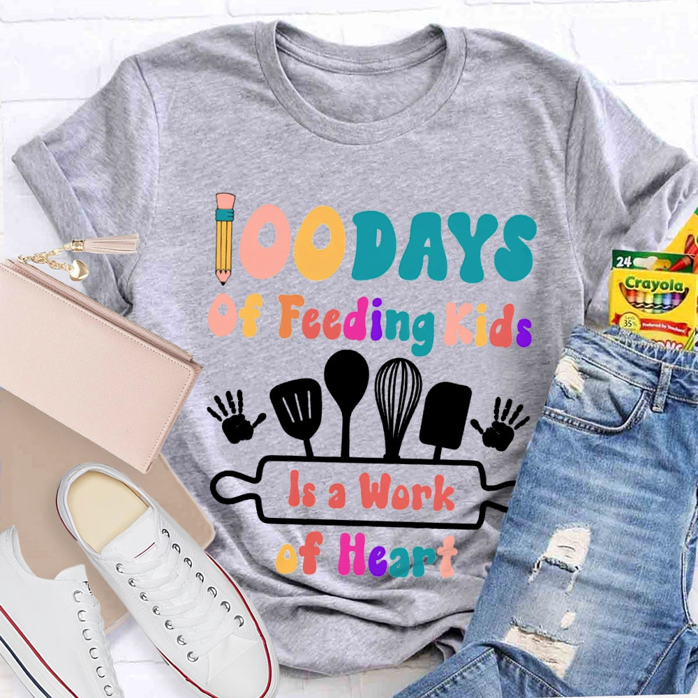 100 Days Of Feeling Kids In A Work Of Heart T-shirt