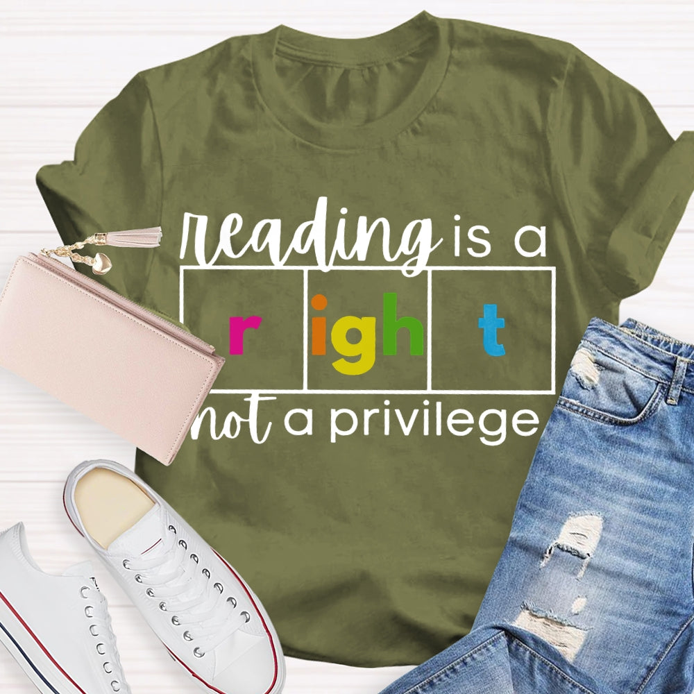 Reading Is A Not A Privilege Colored Fonts T-shirt