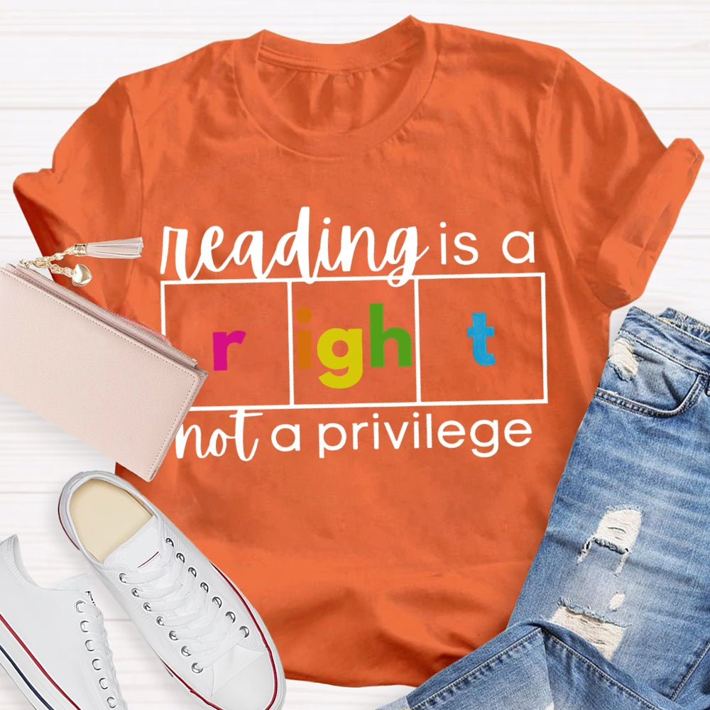 Reading Is A Not A Privilege Colored Fonts T-shirt