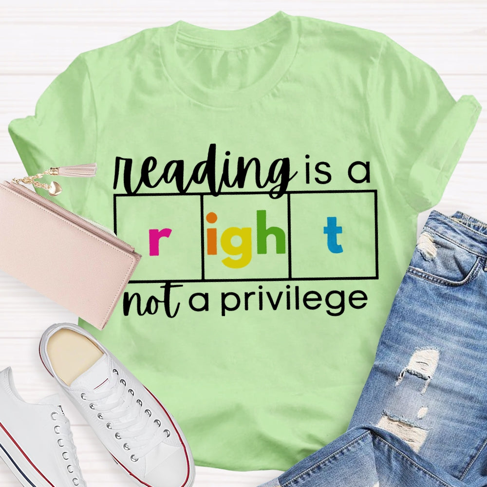 Reading Is A Not A Privilege Colored Fonts T-shirt