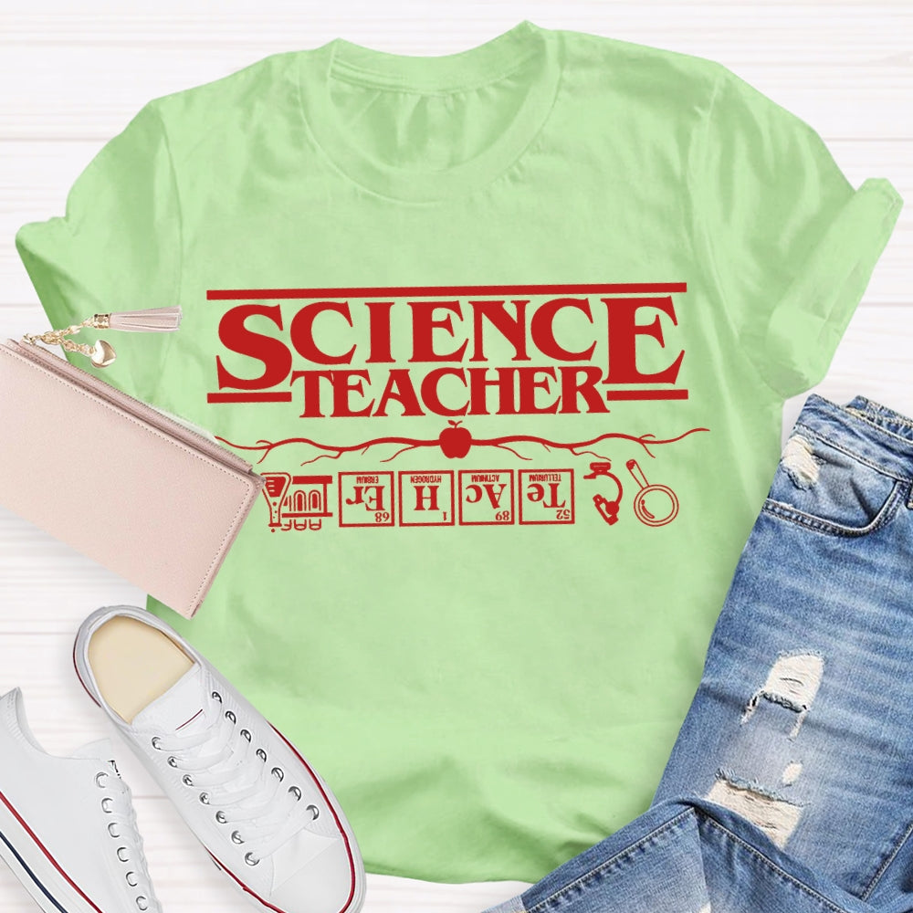 Science Teacher Apple And Christmas Vibes T-shirt