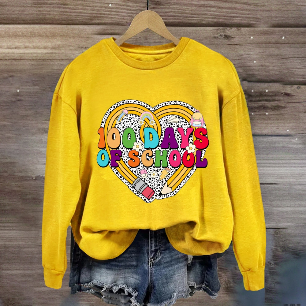 100 Days Of School Heart Sweatshirt