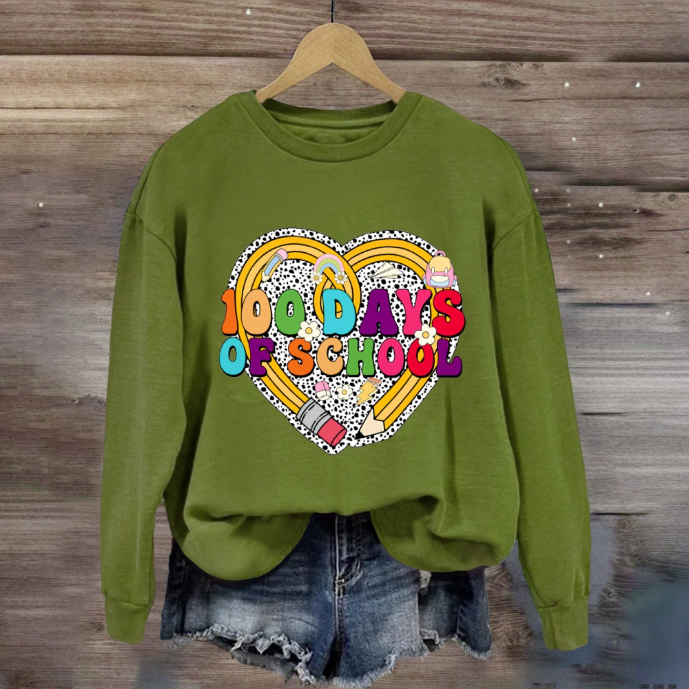 100 Days Of School Heart Sweatshirt